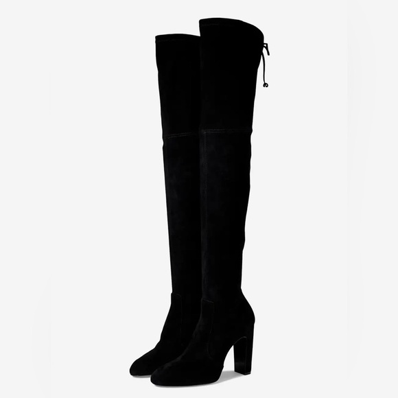 STUART WEITZMAN Vidaland 100MM Suede Over-the-Knee Boots, black, size 7.5 - Picture 8 of 12